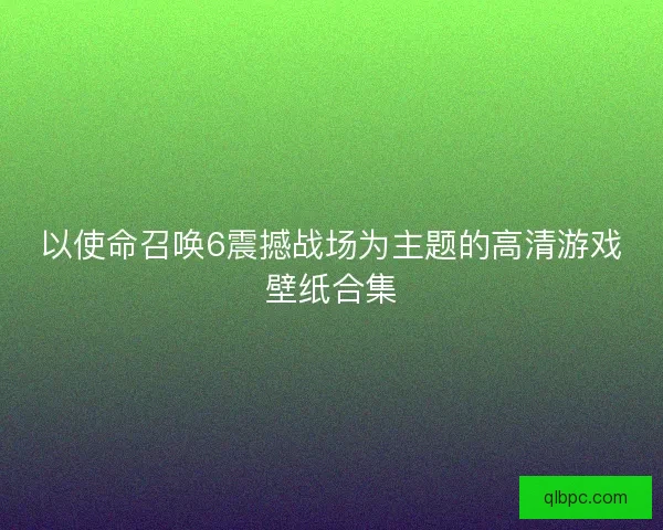 以使命召唤6震撼战场为主题的高清游戏壁纸合集